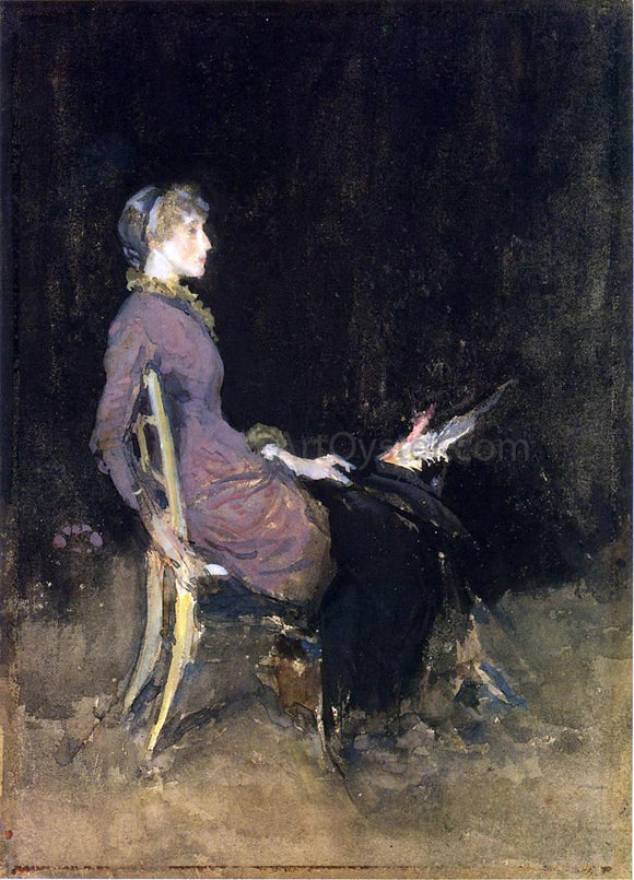  James McNeill Whistler Black and Red (also known as Study in Black and Gold (Madge O'Donoghue)) - Art Print