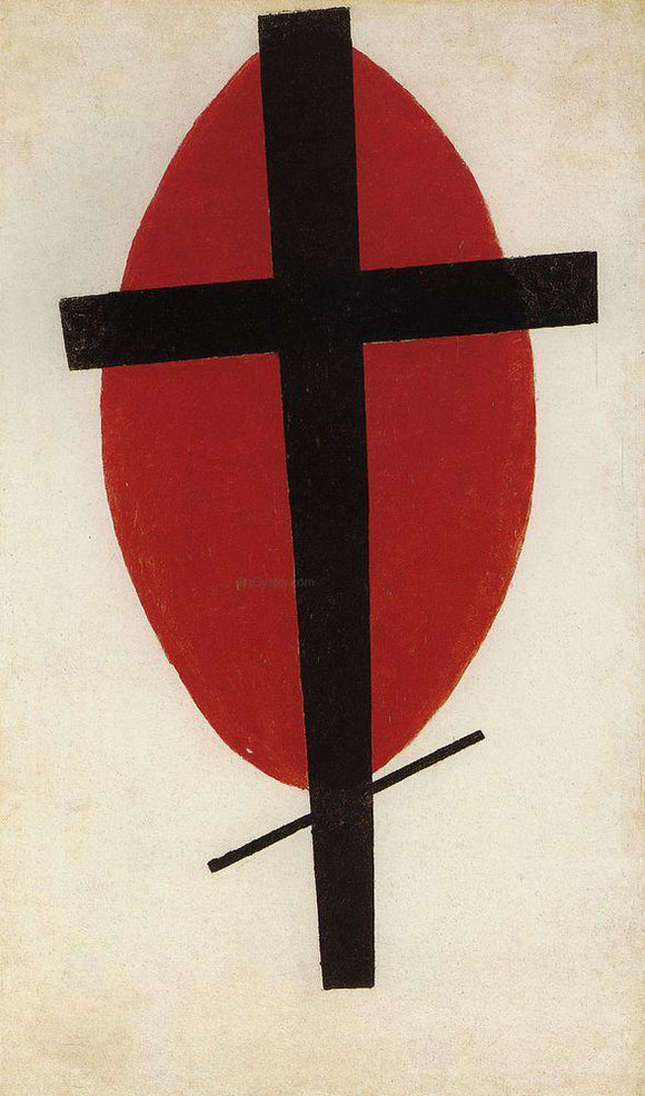  Kazimir Malevich Black Cross on a Red Oval - Art Print