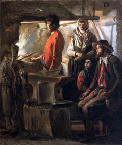  Le nain Brothers Blacksmith at His Forge - Art Print