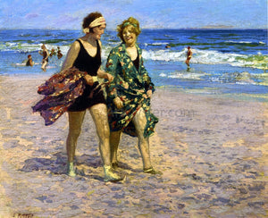  Edward Potthast Blonde and Brunette - Art Print