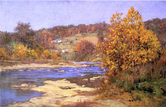  John Ottis Adams Blue and Gold - Art Print