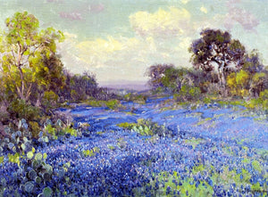  Julian Onderdonk Blue Bonnets at Late Afternoon - Art Print