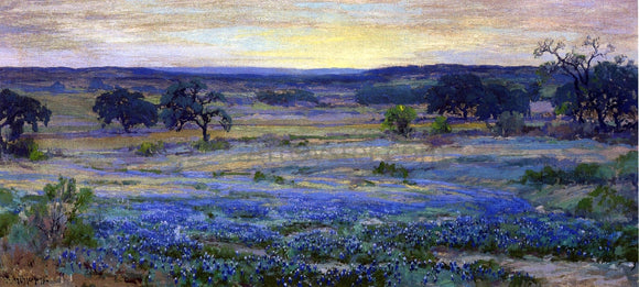  Julian Onderdonk Bluebonnets at Dusk - Art Print