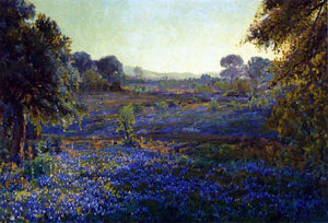  Julian Onderdonk Bluebonnets at Late Afternoon, near La Grange, Texas - Art Print