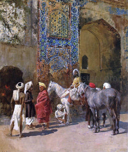  Edwin Lord Weeks Blue-Tiled Mosque at Delhi, India - Art Print