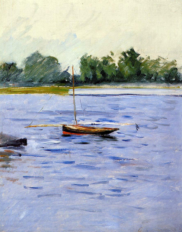  Gustave Caillebotte Boat at Anchor on the Seine - Art Print