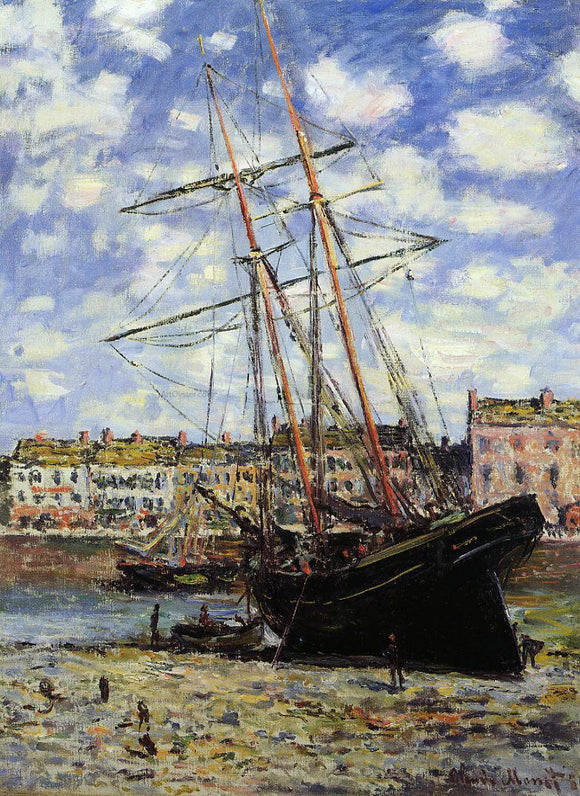  Claude Oscar Monet Boat at Low Tide at Fecamp - Art Print