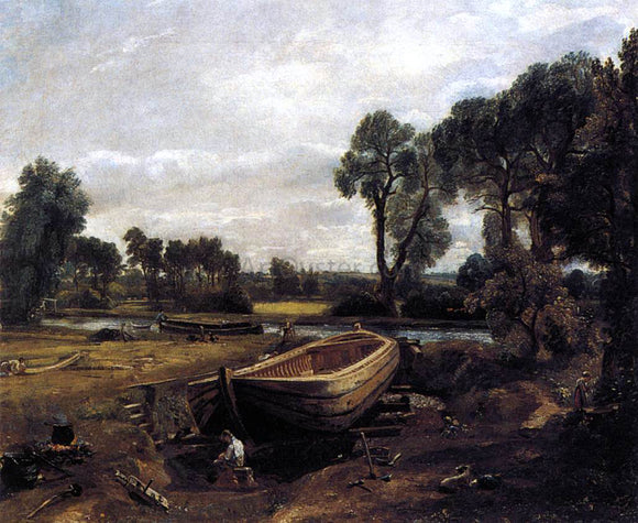  John Constable Boat-Building near Flatford Mill - Art Print