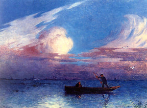  Ferdinand Du Puigaudeau Boating at Night in Briere - Art Print