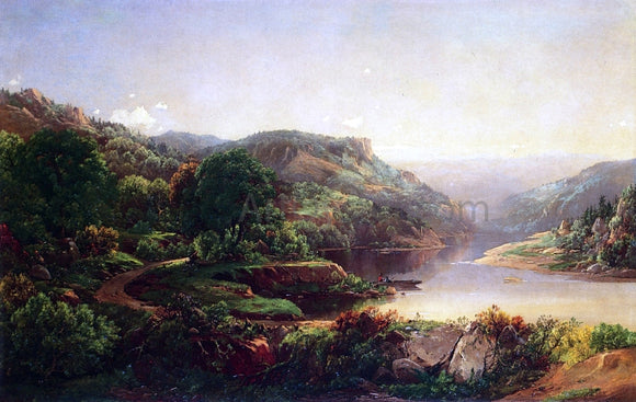  William Louis Sonntag Boating on a Mountain River - Art Print