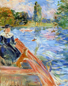  Berthe Morisot Boating on the Lake - Art Print