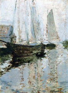  John Twachtman Boats at Anchor - Art Print