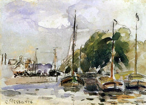  Camille Pissarro Boats at Dock - Art Print