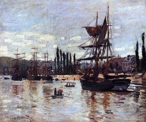  Claude Oscar Monet Boats at Rouen - Art Print