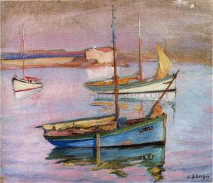  Henri Lebasque A Scene of Boats at the Port Ile de Yeu - Art Print