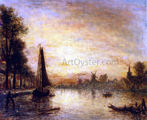  Johan Barthold Jongkind Boats at the Quay, Holland - Art Print
