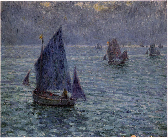  Henri Le Sidaner Boats at Twilight - Art Print