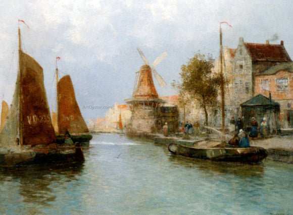  Carl Wagner Boats by the Riverbank - Art Print