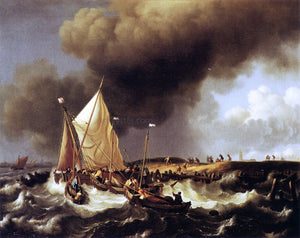  Ludolf Backhuysen Boats in a Storm - Art Print