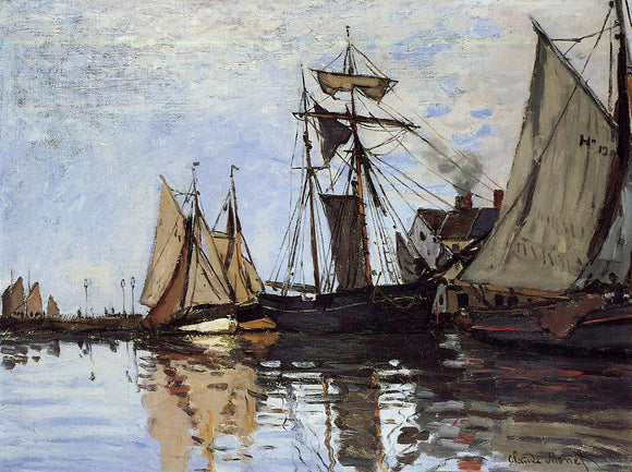  Claude Oscar Monet Boats in the Port of Honfleur - Art Print