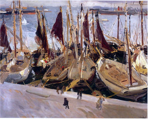  Joaquin Sorolla Y Bastida Boats in the Port, Valencia - Art Print