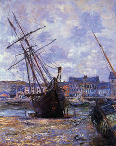  Claude Oscar Monet Boats Lying at Low Tide at Facamp - Art Print