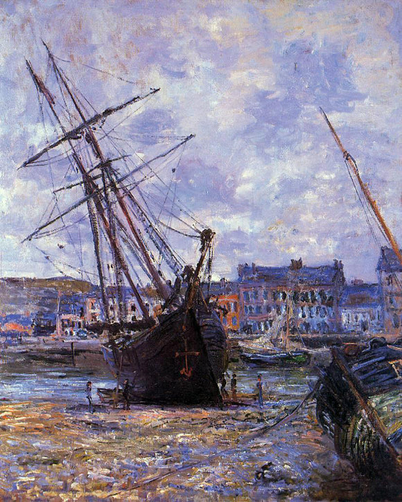  Claude Oscar Monet Boats Lying at Low Tide at Facamp - Art Print