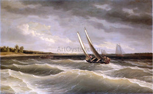  Thomas Birch Boats Navigating the Waves - Art Print