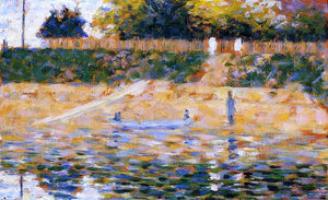  Georges Seurat Boats near the Beach at Asnieres - Art Print