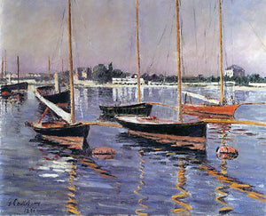  Gustave Caillebotte Boats on the Seine at Argenteuil - Art Print