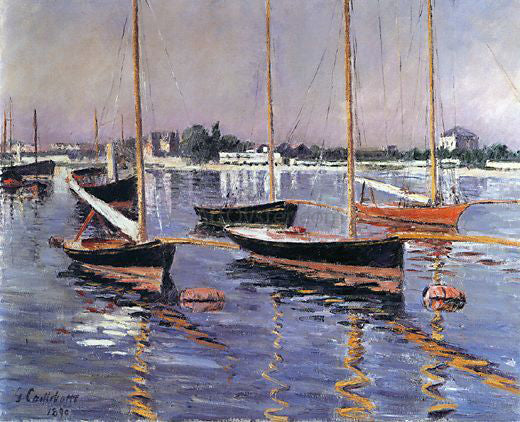  Gustave Caillebotte Boats on the Seine at Argenteuil - Art Print