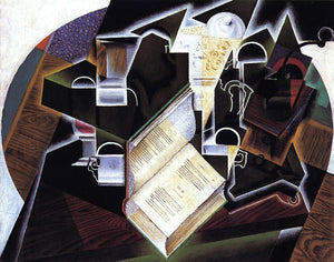  Juan Gris Book, Pipe and Glasses - Art Print