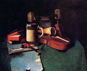  John Frederick Peto Books, Mug, Pipe and Violin - Art Print