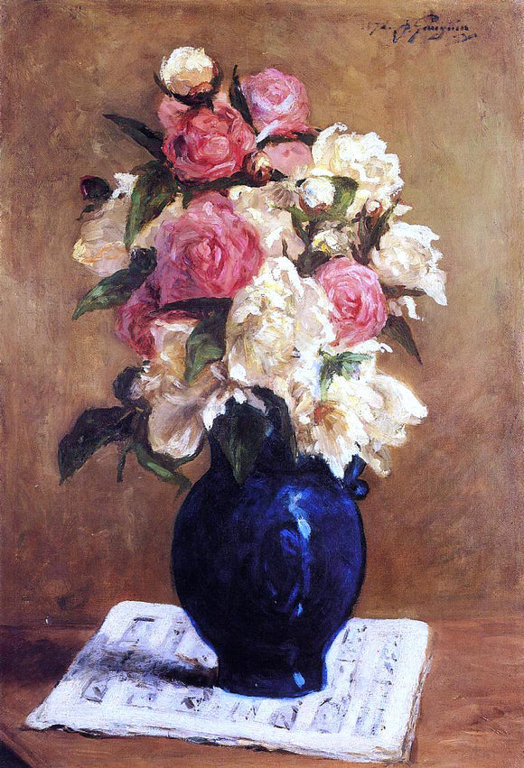  Paul Gauguin Bouquet of Peonies on a Musical Score - Art Print
