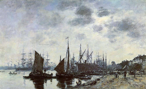  Eugene-Louis Boudin Bordeaux, Bacalan, View from the Quay - Art Print