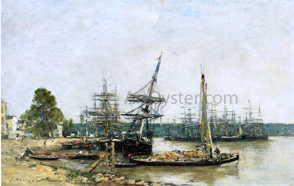 Eugene-Louis Boudin Bordeaux, Moored Boats on the Garonne - Art Print
