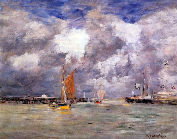  Eugene-Louis Boudin Bortreux, the Port - Art Print