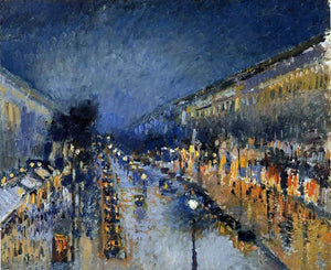 Camille Pissarro Boulevard Montmartre; Night Effect (also known as Boulevard Montmartre: effet de nuit) - Art Print