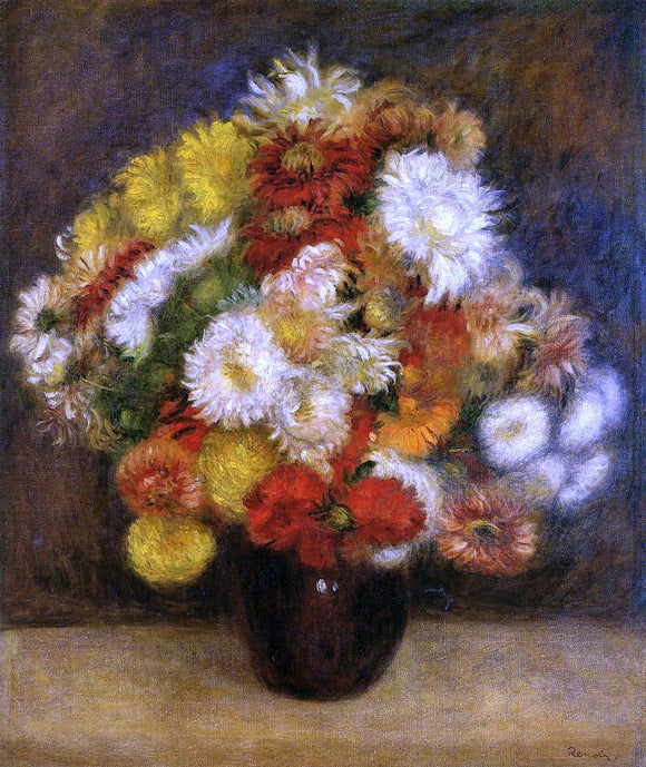  Pierre Auguste Renoir Bouquet of Chrysanthemums - Art Print