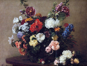  Henri Fantin-Latour Bouquet of Diverse Flowers - Art Print