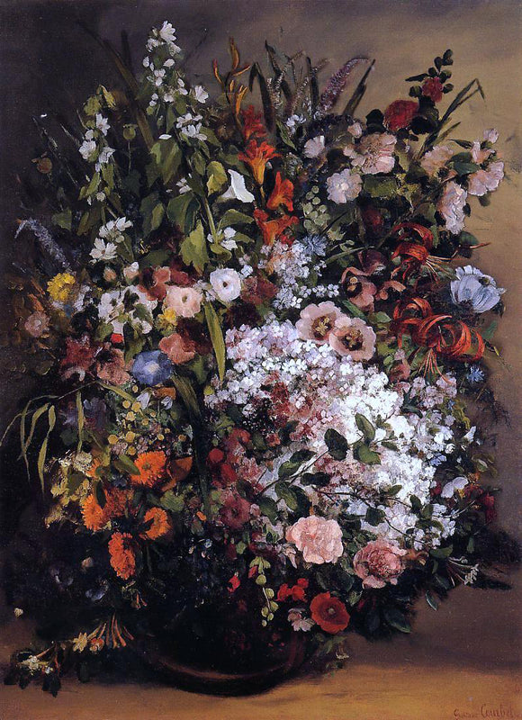  Gustave Courbet Bouquet of Flowers - Art Print