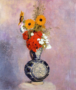  Odilon Redon Bouquet of Flowers in a Blue Vase - Art Print