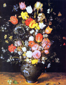  The Elder Jan Bruegel Bouquet of Flowers in a Blue Vase - Art Print