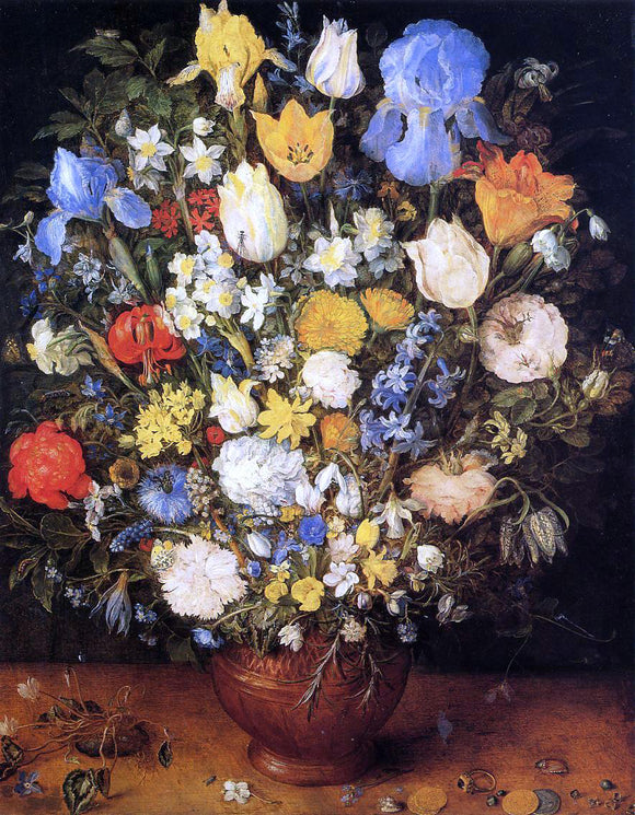  The Elder Jan Bruegel Bouquet of Flowers in a Ceramic Vase - Art Print