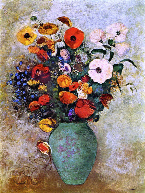  Odilon Redon Bouquet of Flowers in a Green Vase - Art Print