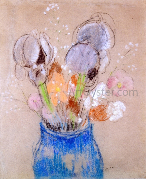  Odilon Redon Bouquet of Flowers, Irises - Art Print