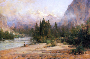  Thomas Hill Bow River Gap at Banff, on Canadian Pacific Railroad - Art Print