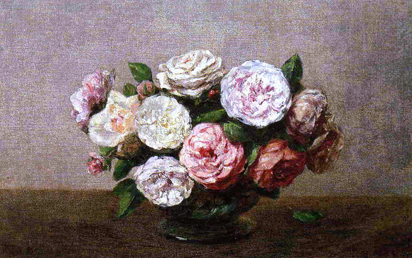  Henri Fantin-Latour Bowl of Roses - Art Print