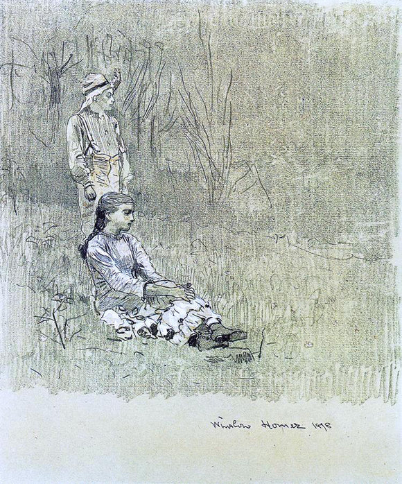  Winslow Homer Boy and Girl in a Landscape - Art Print