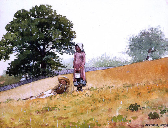  Winslow Homer Boy and Girl on a Hillside - Art Print